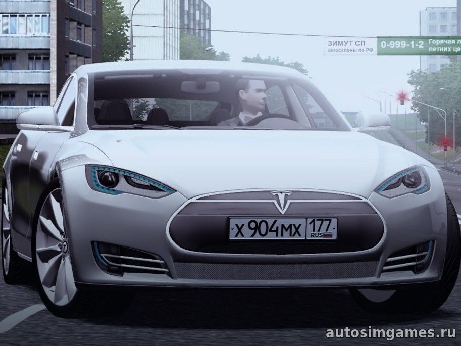 Машина Tesla Model S для City Car Driving 1.5.1 скачать мод