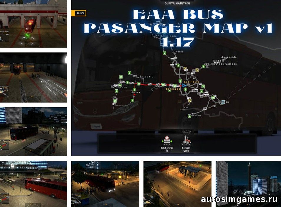 EAA Bus Pasanger Map v 1.0 для ETS2