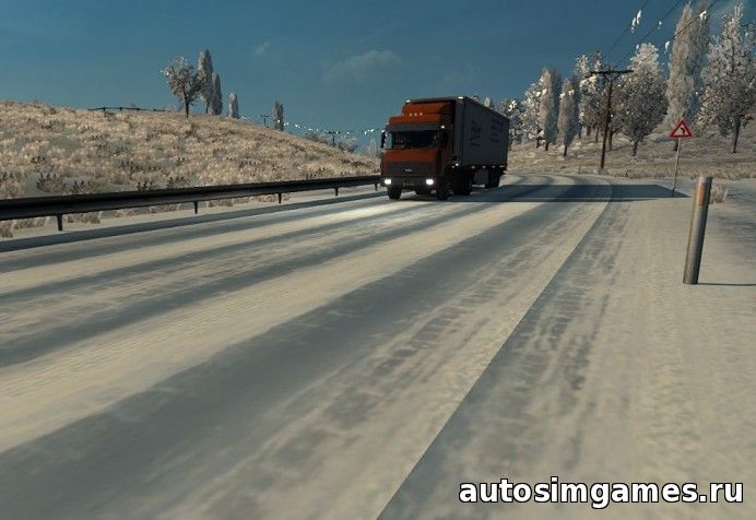 Мод Зима v2.5 для euro truck simulator 2